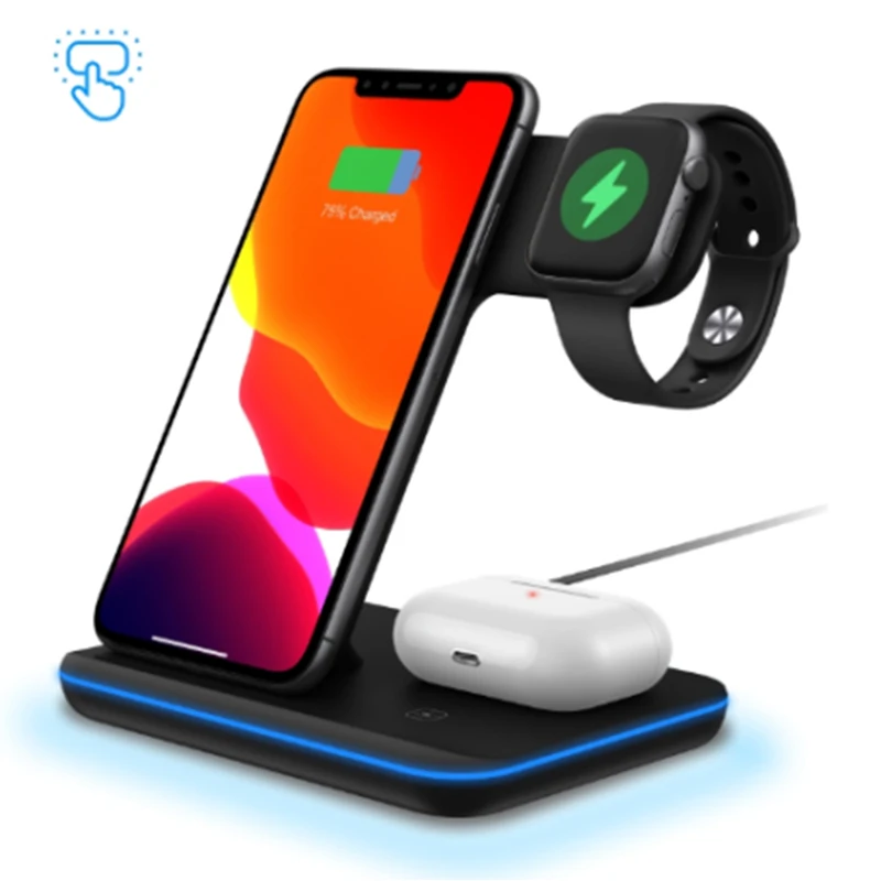 

3 in 1 wireless charger station low price 15w fast charger stand wireless charger 3 in 1 for iphone