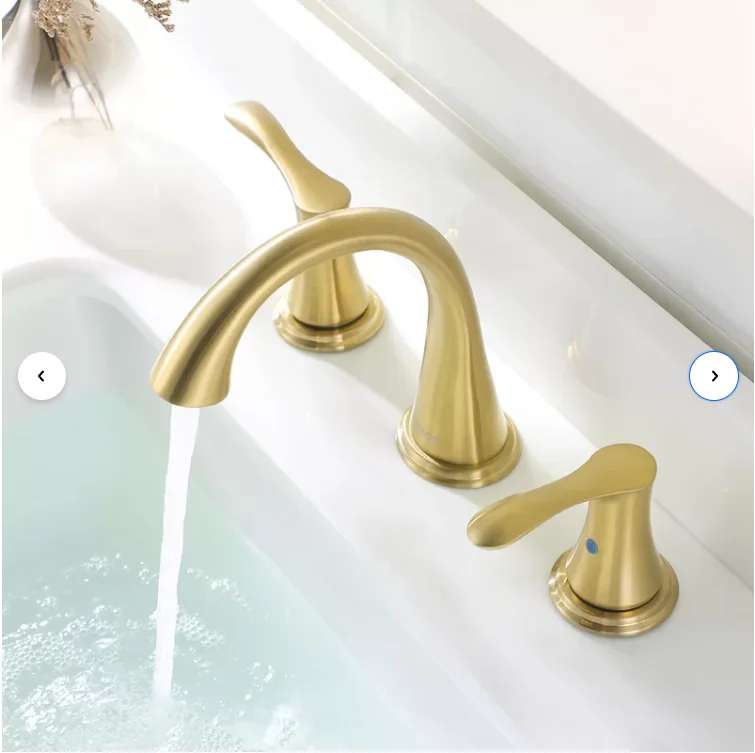 Luxury Waterfall Gold Bathroom Sink Brass Bronze Curved Faucets Tap