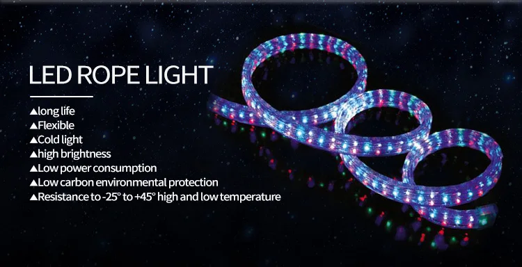 China Suppliers DC12V/24V 3 Wire led rope light 100m