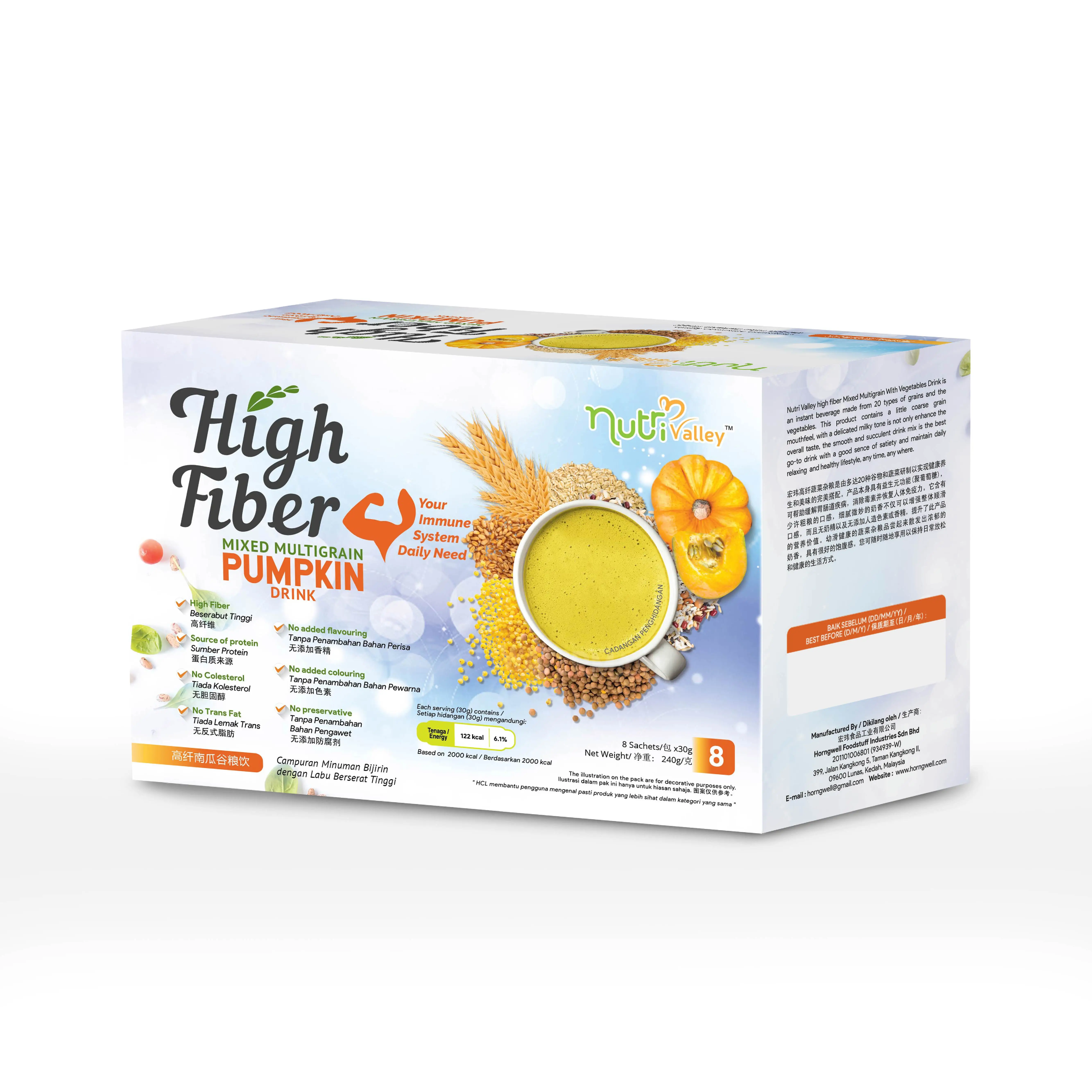 Nutrivalley High Fiber Mixed Multigrain Pumpkin Drink For Slimming Meal