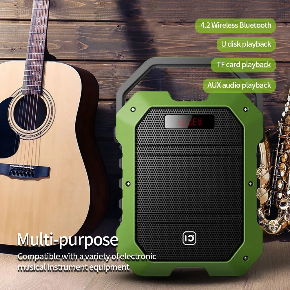 Outdoor Indoor Portable Handle Karaoke Amplifier Bluetooth Speaker With Wireless Microphone - ANKUX.COM