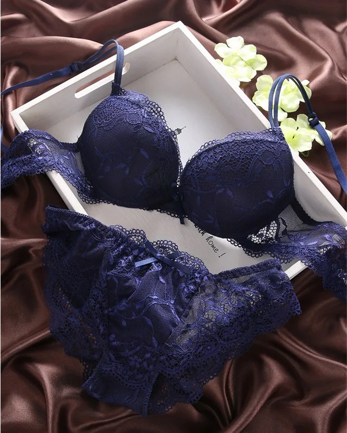 Bowknot Womens Bras High Qualities Sexy Lace Bra Brief Sets Fashion