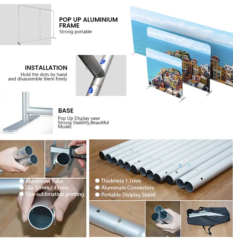 Custom Printed Stand Portable Equipment trade show marketing displays 10x20 booth