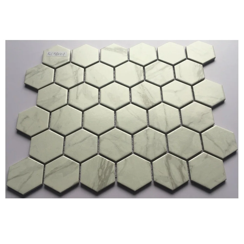 Hot selling white color hexagonal ceramic mosaic porcelain tile for bathroom and kitchen Foshan China