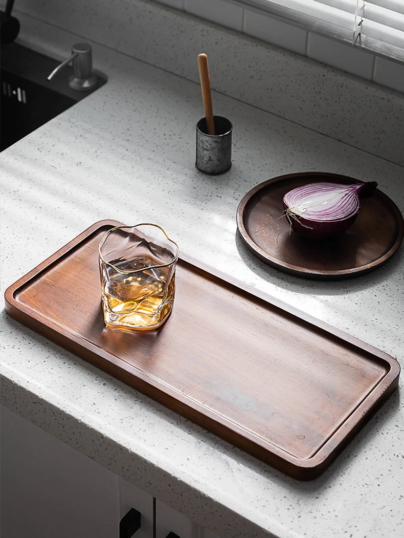 Wholesale High Quality Acacia Round Tray Wood Seiving Trays 29.8x2cm