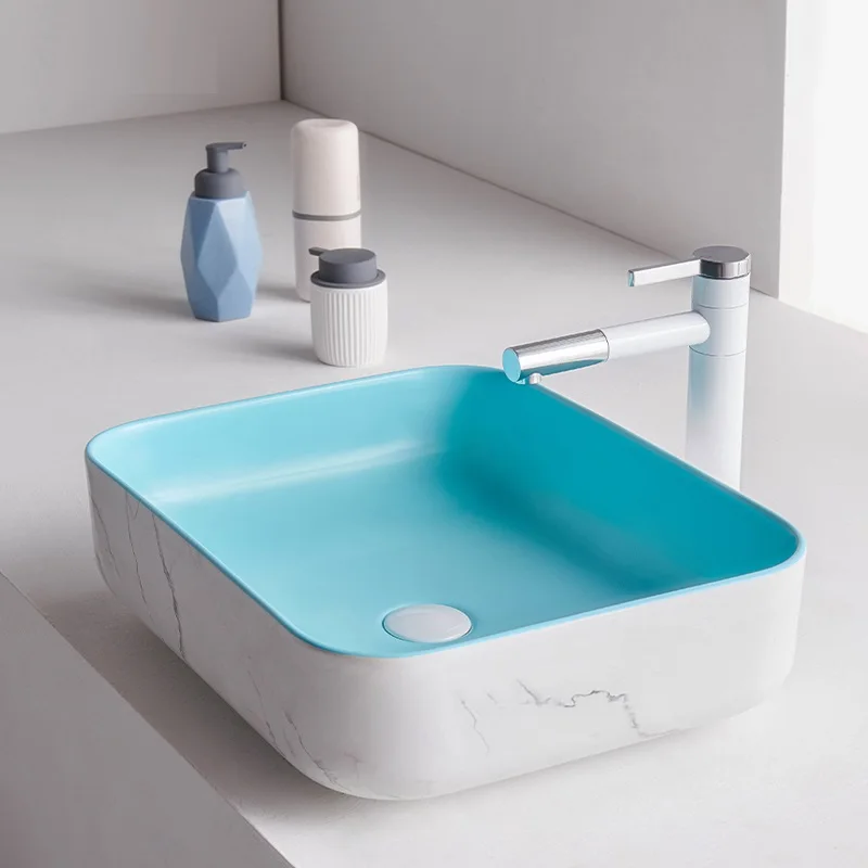 INS style design bathroom ceramic art wash basin model design above counter basin