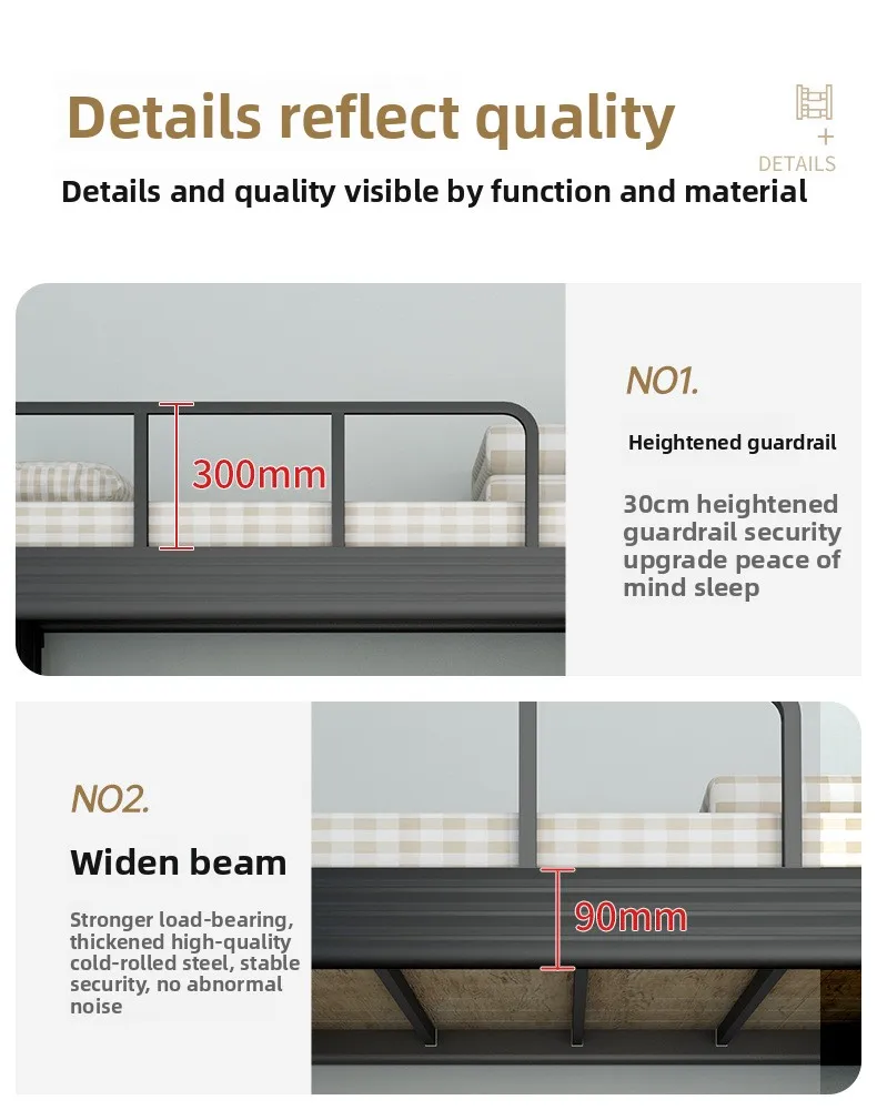 product durable metal bunk bed with ladder soft modern design for school dormitory or home use budget friendly option-6