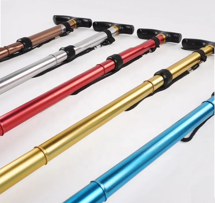 Custom Aluminum Foldable Walking Stick Telescopic Collapsible Cane old man Walking Stick details