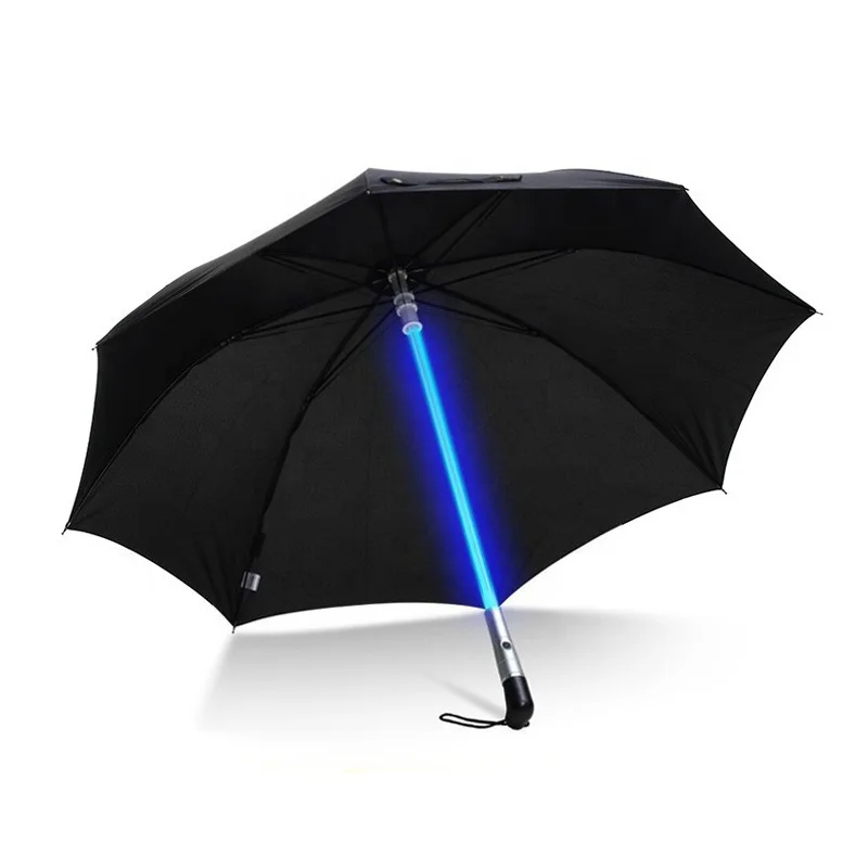 OEM Lightsaber Umbrella Black Straight Regenschirm Flashing Paraguas LED Umbrellas