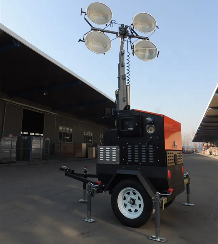 Swt Hvp4000 Mining Trailer Mounted Hydraulic Mast Mobile Lighting Tower