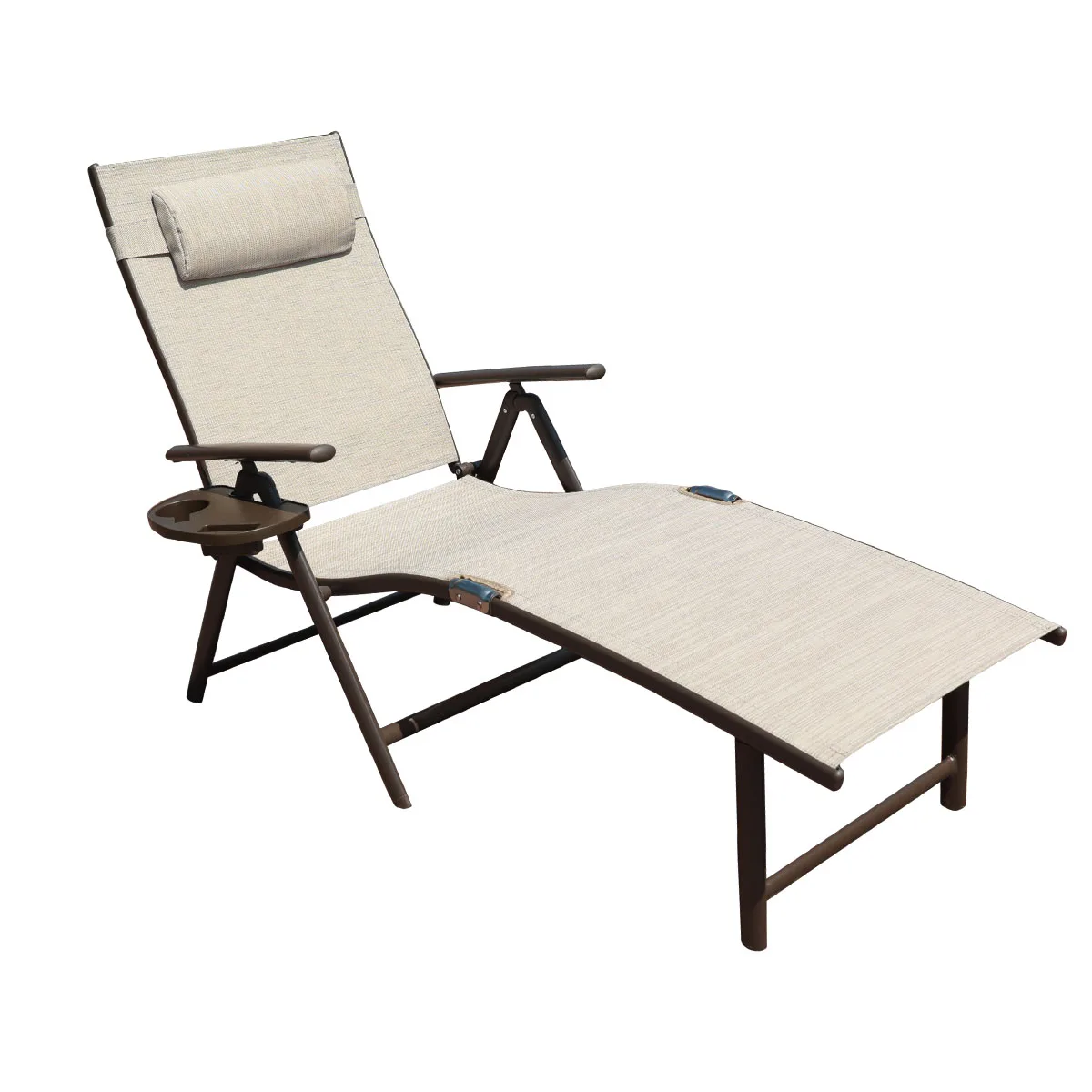 Adjustable Lightweight Folding Recliner Chaise Lounge Outdoor Sun