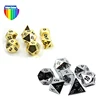 Manufacturer custom wholesale bulk aluminum casino carved polyhedral metal dice