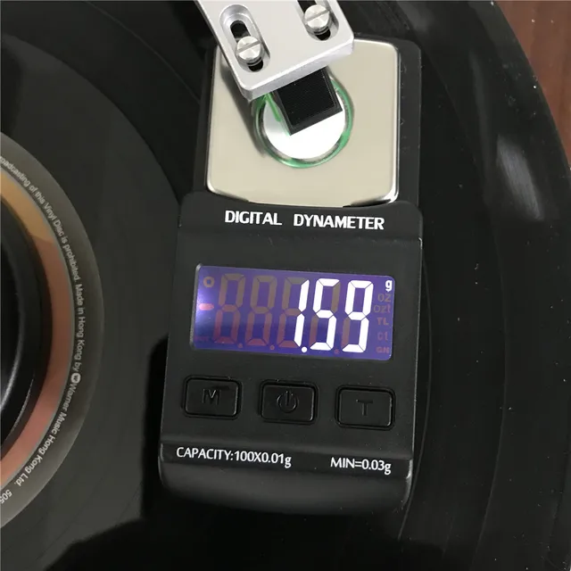 LCD Digital Turntable Stylus Force Gauge Scale 0.01g with 5g Calibration Weight Electronic Blance with Blue Backlight