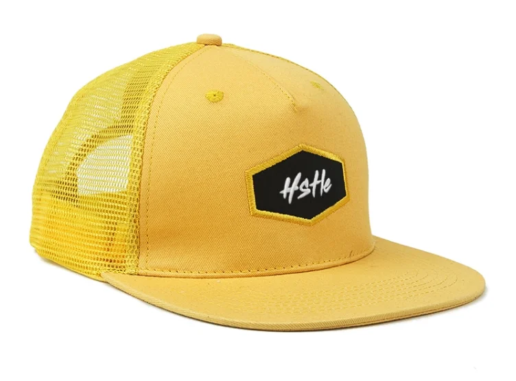 Oem Embroidery Logo 5 Panels Yellow Trucker Hat Wholesale - Buy Mesh ...