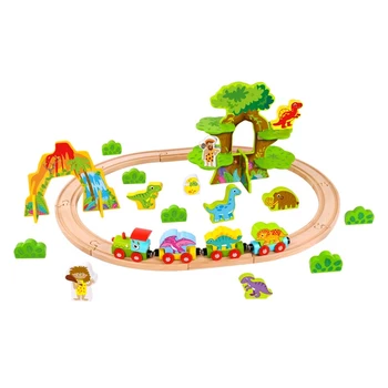 dinosaur wooden train set