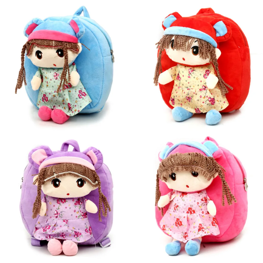 mochilas Lovely Princess Plush Backpacks Cartoon soft Kids School Bags Toys Animal Kindergarten Children Storage Doll Baby Bags 4 colors