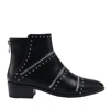 punk low heel boots slip with studs black stud wholesale short boots for women