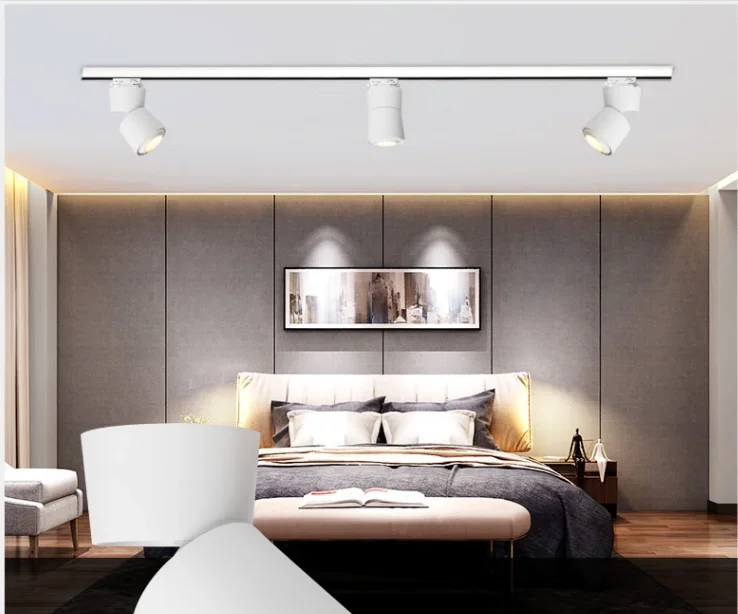 aluminium housing square shape COB 20W track led light 30W ceiling track light lamp