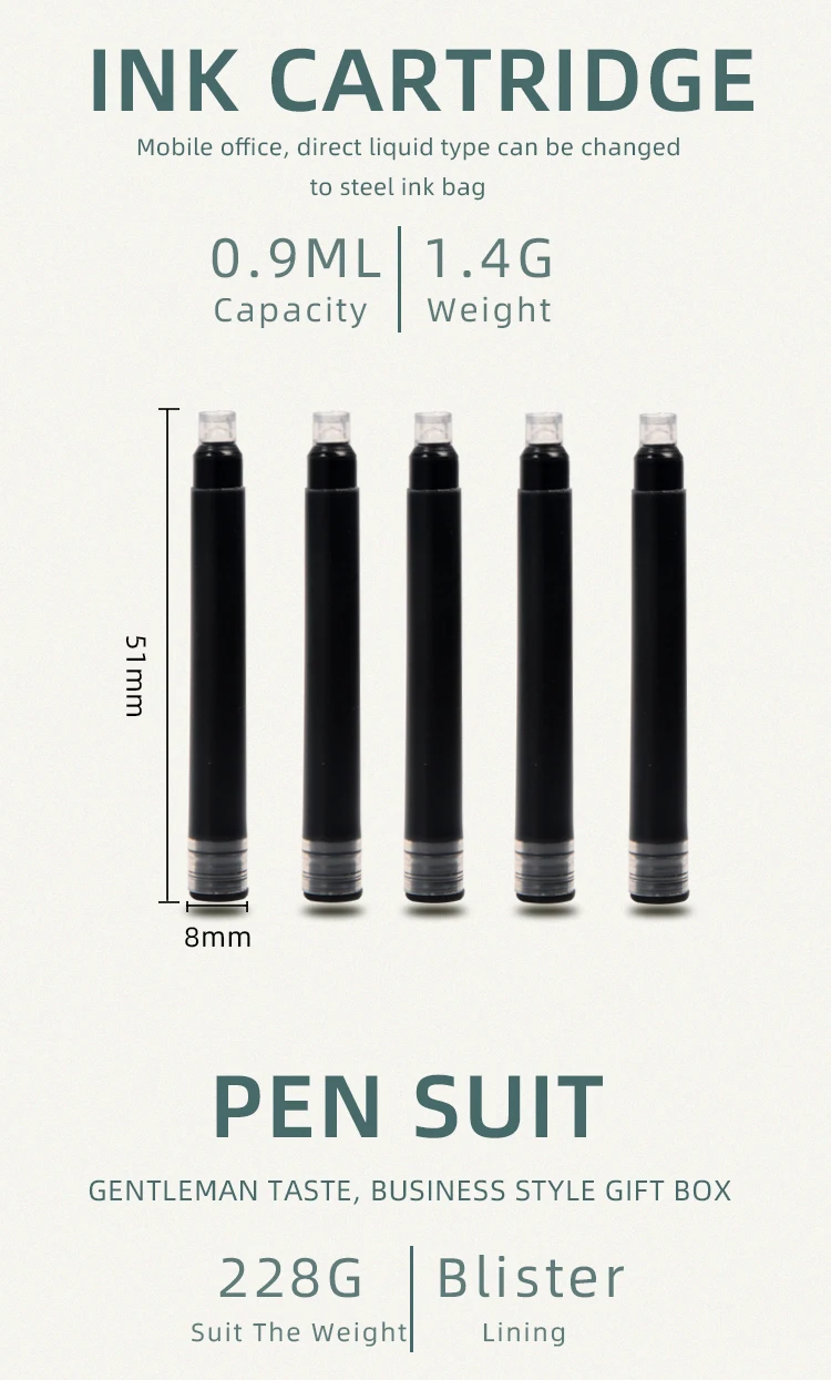 New Design Luxury Fountain Pen Set High Quality Custom Multiple Colors Plastic Fountain Pen With Ink Bottle For Business Gift Se