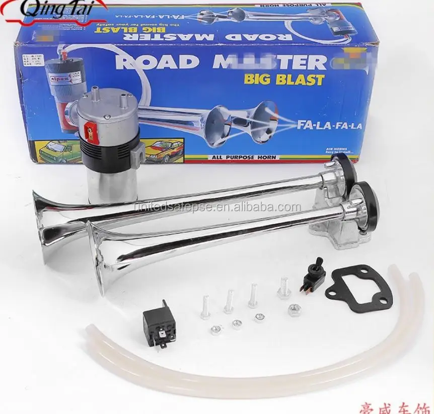 150db Dual Trumpet Car Boat Train Air Horn Loud Sound Trumpet Electric
