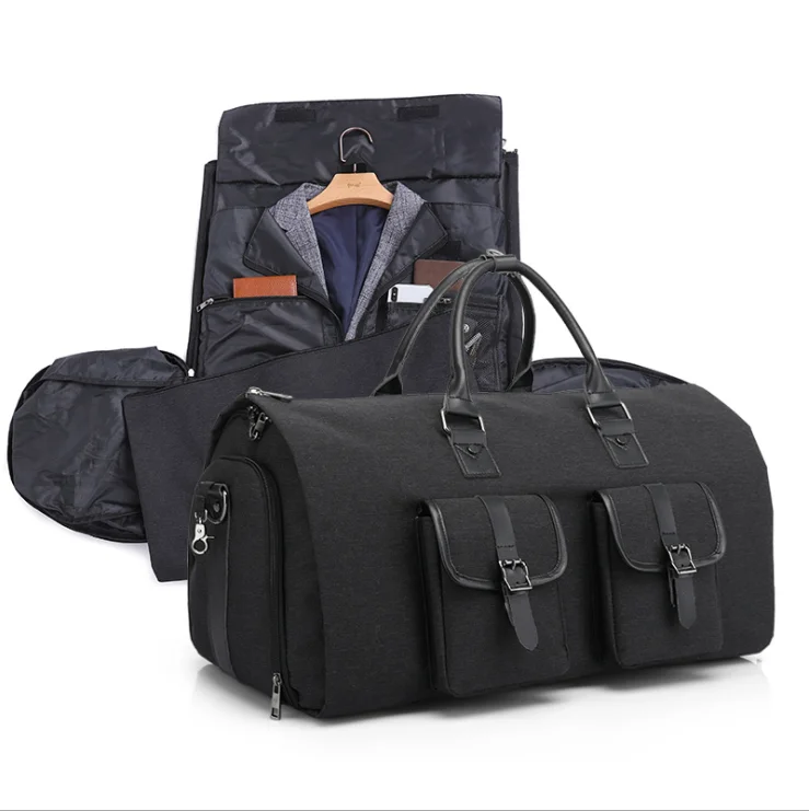 Men's Suit Bag Custom Small Black Rolling Garment Bags Suit Set With ...