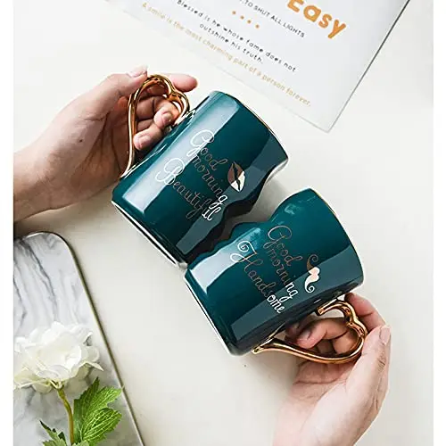 Ceramic Couple Coffee Mugs Sets and Heart Love Shaped Saucer Couples Gifts Other Drinkware for Wedding factory