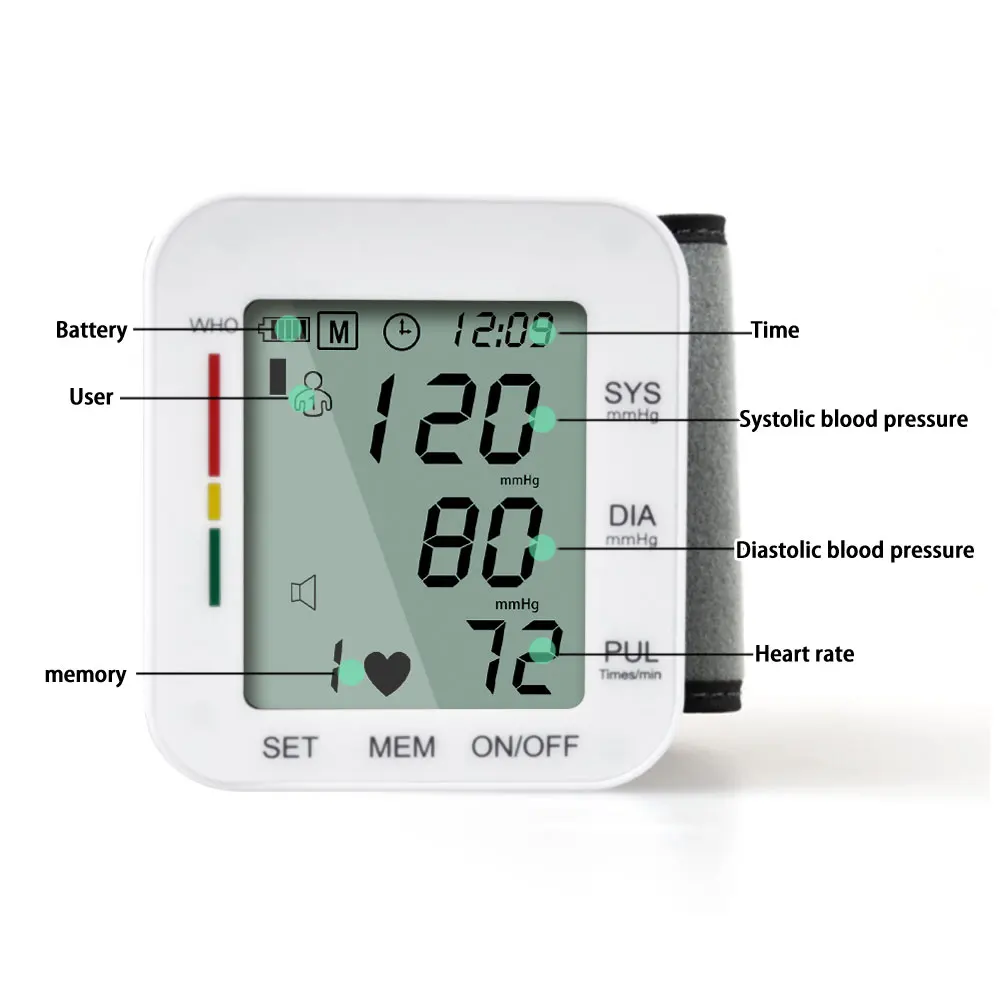 Automatic Wrist Watch Digital Blood Pressure Meter