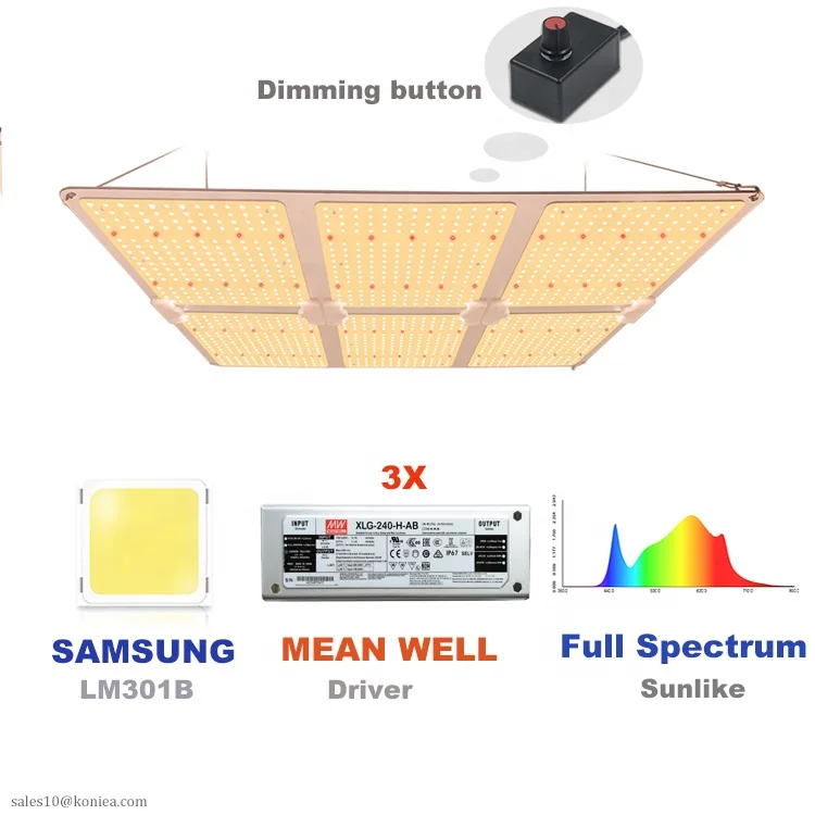Koniea dimmable led board 660w 3000k 5000k red 660nm IR 750nm aquaponics growing systems for home stackable