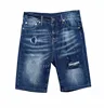 jeans factory guangzhou funky jeans for men New model men straight ripped patch denim jeans shorts half pants