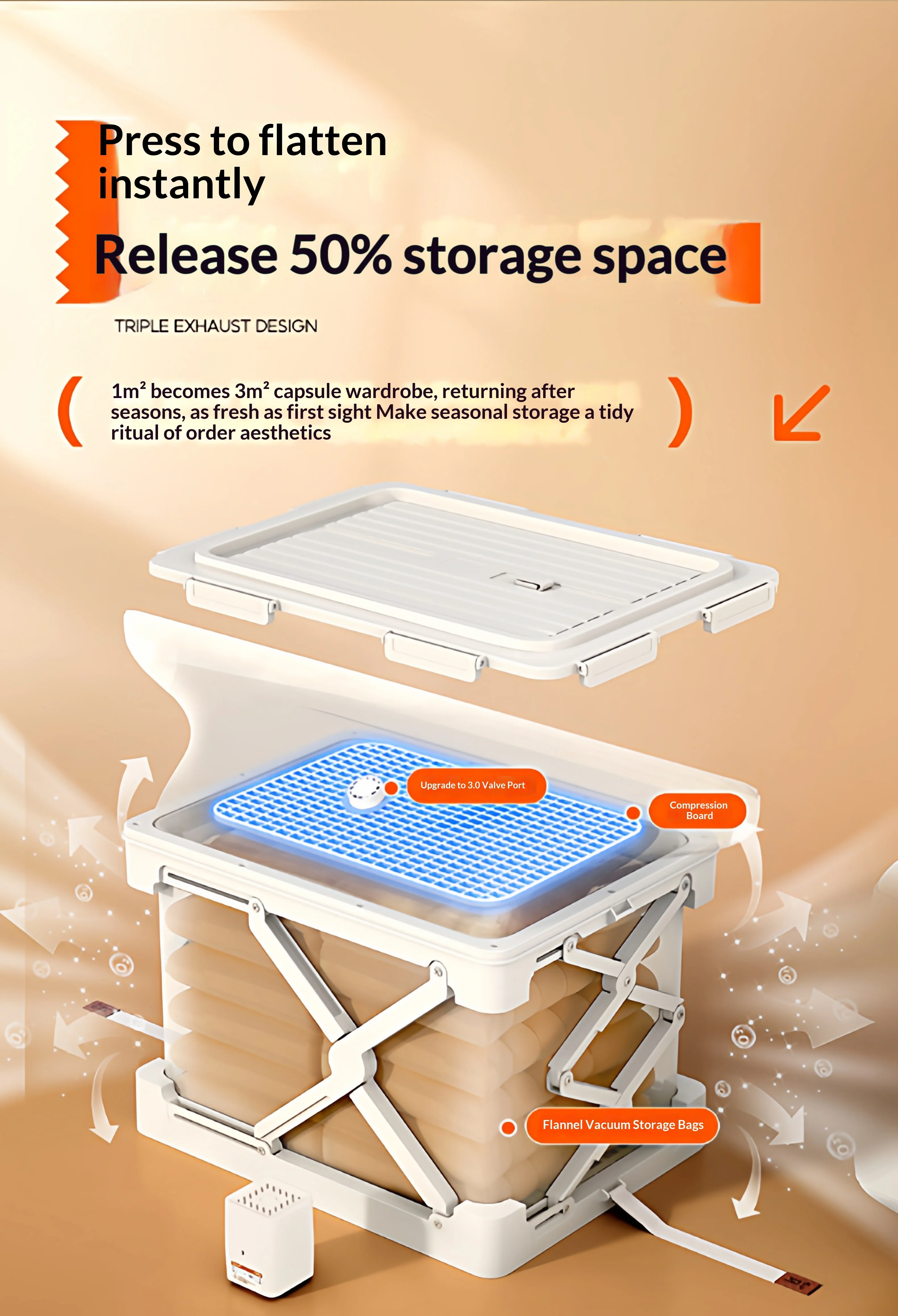 Ant Box Plastic Foldable Vacuum Storage Box Anti-mildew Moisture-proof ...