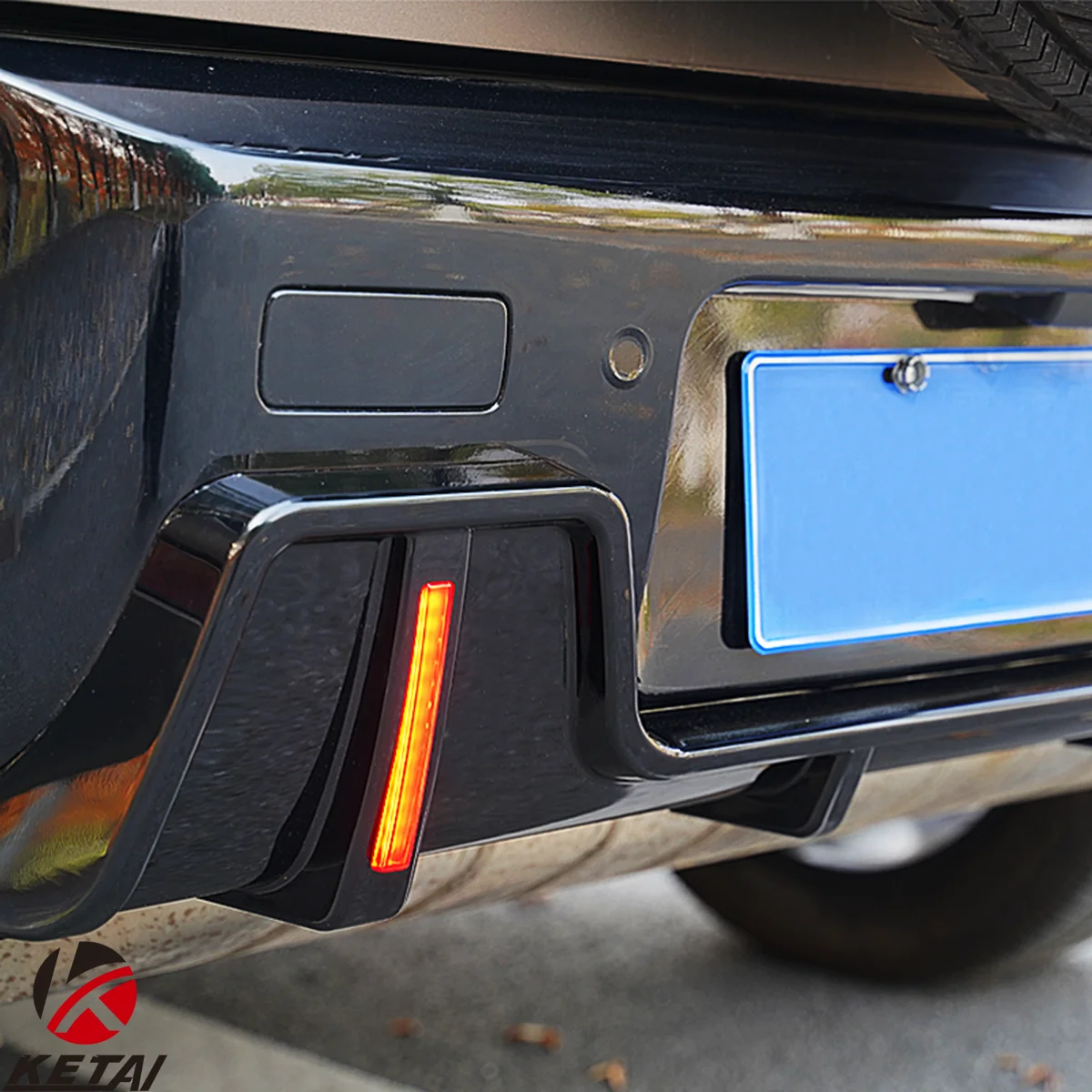 Car Bumper ROCK Style Rear Diffuser With LED for Land -Rover Defender ...