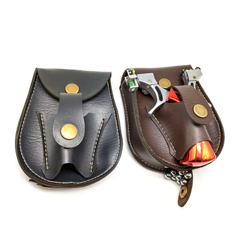 Details about   2 In 1 Leather Hunting Slingshot Catapult Steel Balls Bearings Bag Pouch Case 