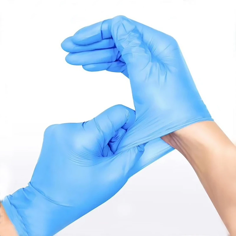 Blue nitrile disposable gloves 100pcs per box Powder free ready to ship