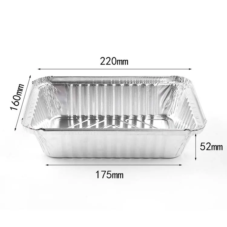 1000ml Disposable Aluminum Foil Box For Food Packaging Heavy Duty Disposable Aluminum Oblong