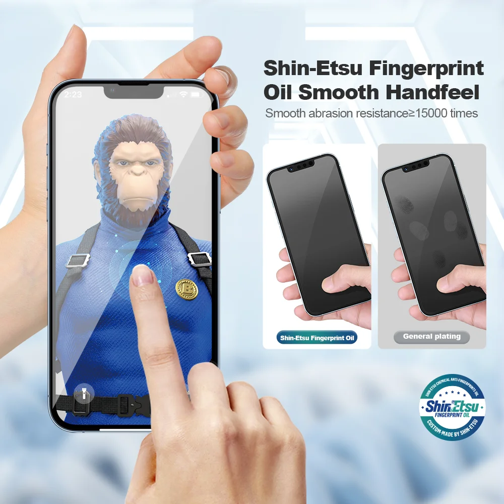 Blueo Usa Corning Tempered Glass With Dust Removal Applicator For Iphone 14 Pro Max Screen