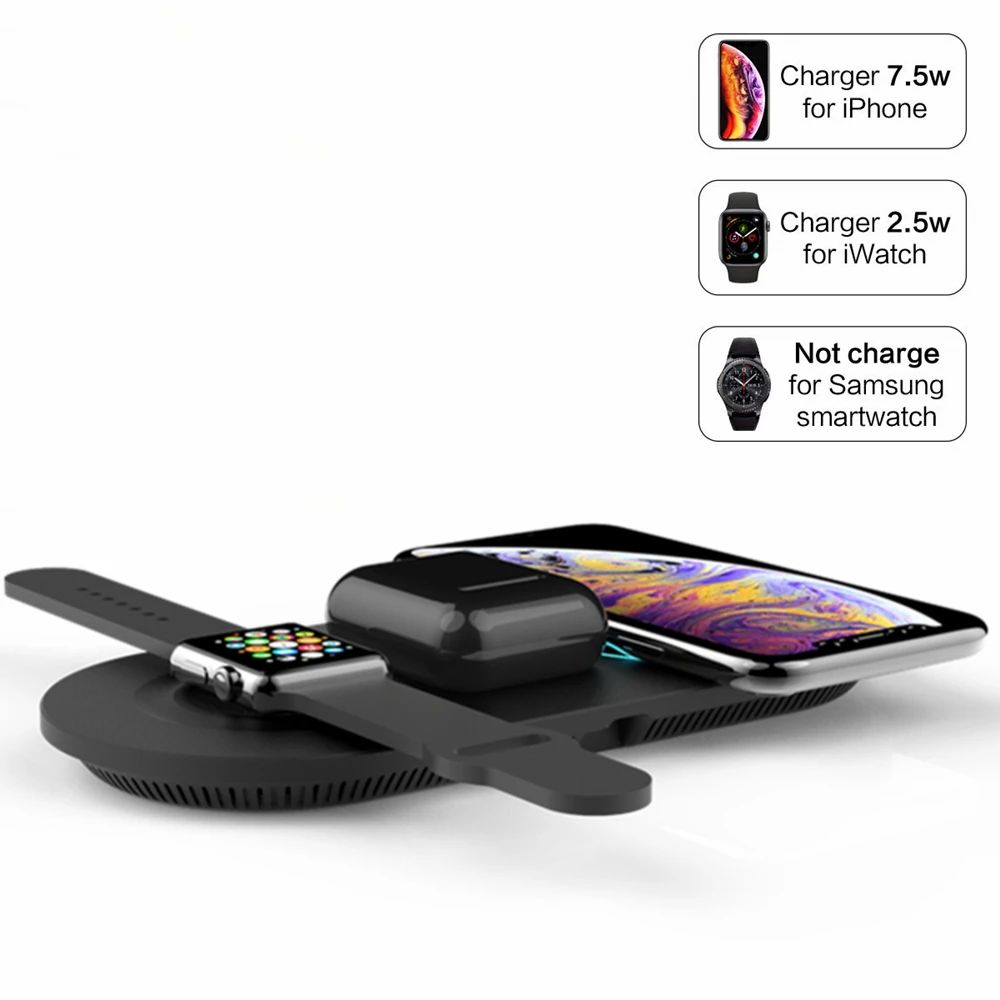 2019 trends Phone Accessories QI Wireless Charger with 3 coil Qi Wireless Charging Stand Ports