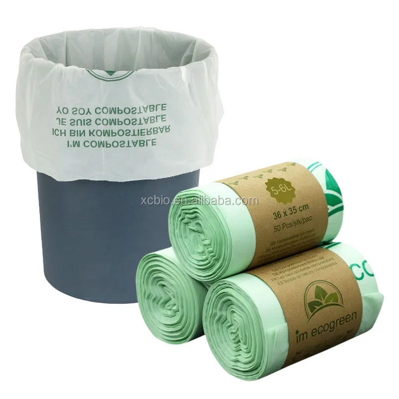 100% Biodegradable 100% Compostable PLA biodegradable Garbage Bags EN13432 certified TUV AVUSTRIA CERTIFICATED