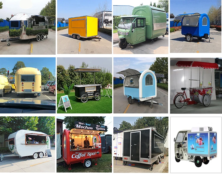 BBQ food cart Three Wheel food van/motorized Crepe kiosk/petrol engine food vehicle gasoline motorcycle electric food tricycle