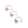 Golden Colorful Shining Fashion Pop 3 Piece Set Ring