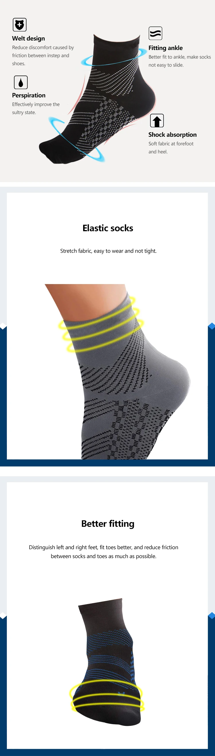 Enerup Zipper Vital Medical Sports Compression Sport Sensory Body Socks Support Knee Stockings Open Toe Beige Wide Calf