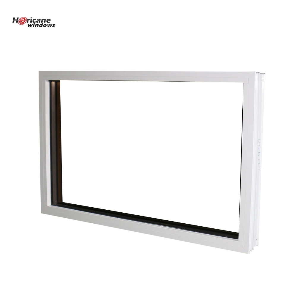 Square aluminium double glazed fixed window with blind built-in
