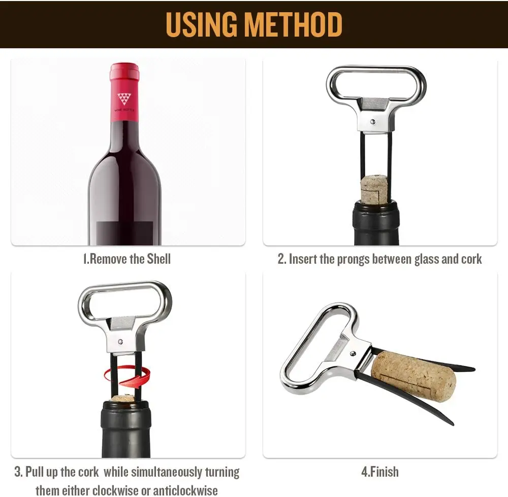 Ah So Two-prong Cork Puller With Cover,Wine Opener Bottle Opener ...