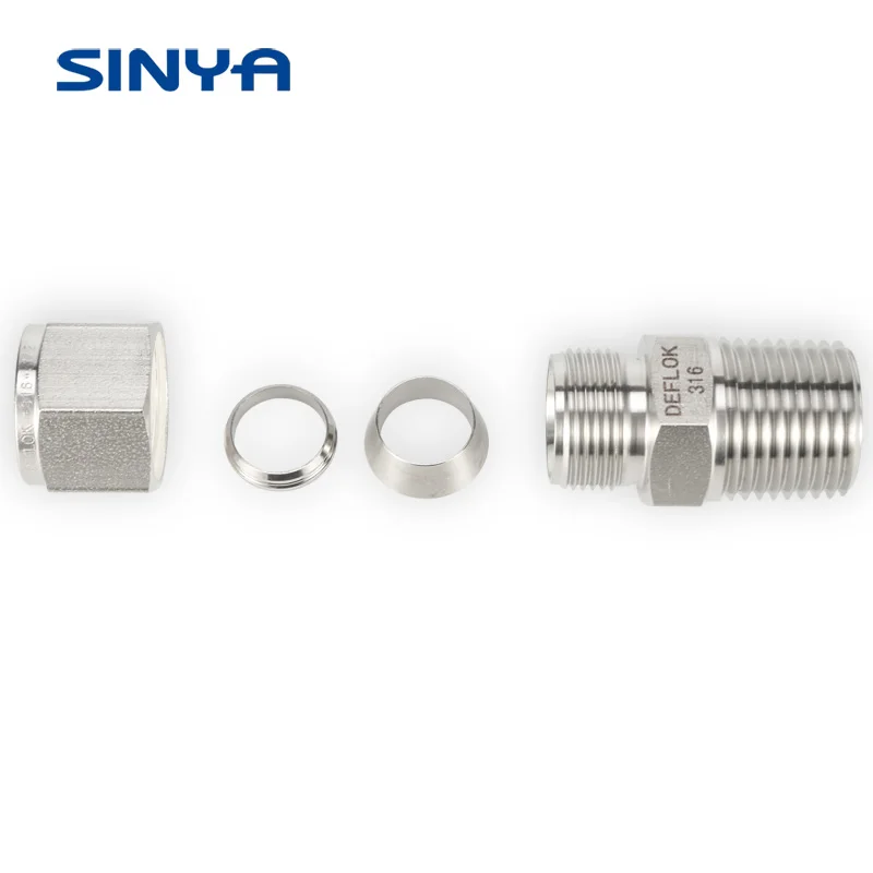 Tube Fitting Metal 316 Stainless Steel 3 8 Inch Npt 1 2 Compression Fitting Swagelok Male