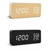 Creative Rectangular Wooden alarm clock Display Time indoor Temperature LED Digital table clock