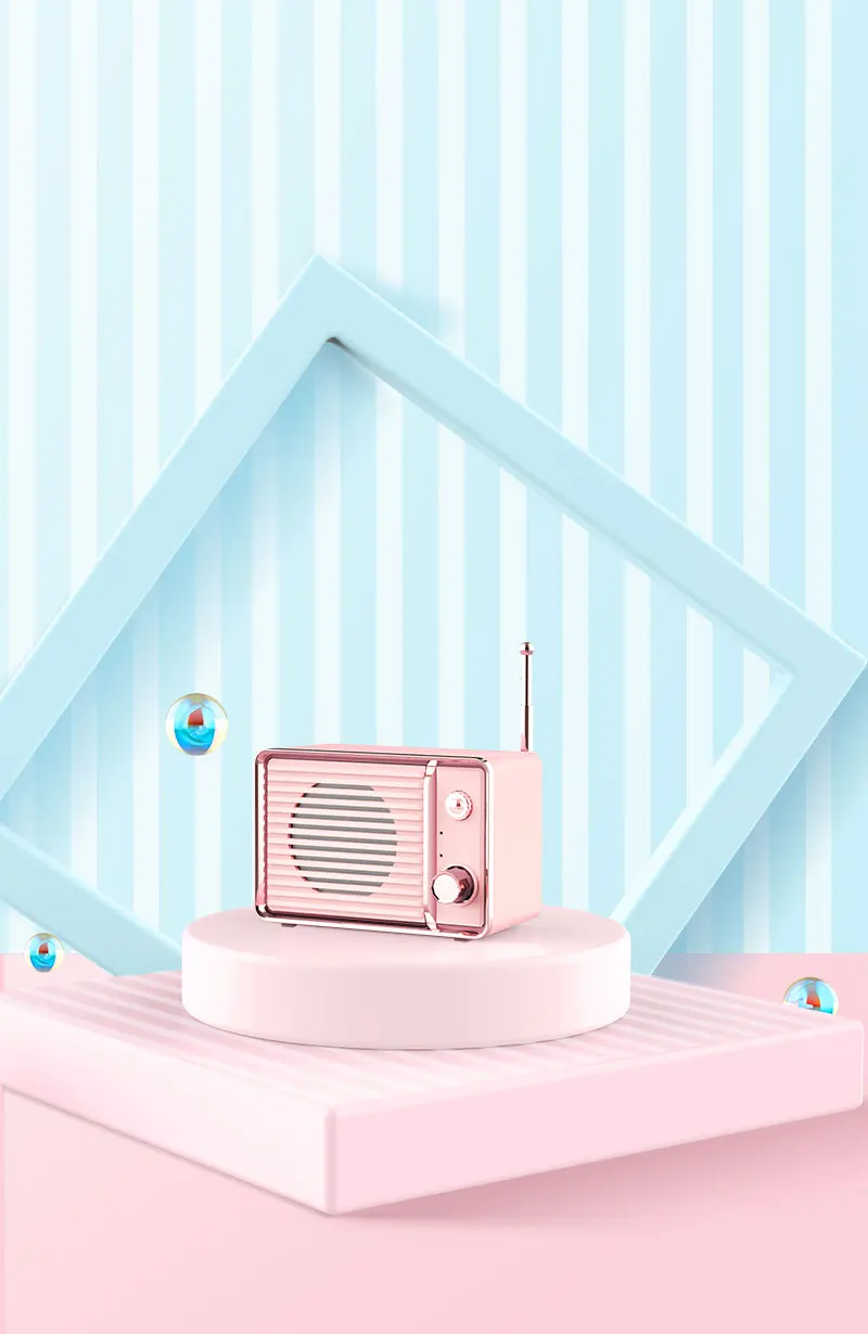 Portable mini 3D Surround Suitcase Bluetooth Radio Player Speaker vintage wireless bluetooths speaker - ANKUX.COM