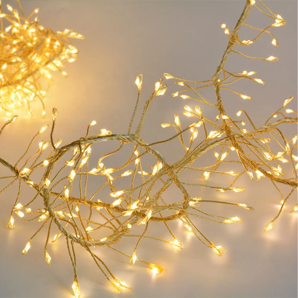led decoration room light diwali decorative gold wair starburst string luces outdoor lights
