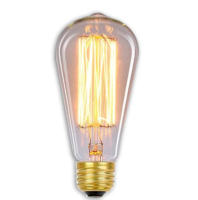 Vintage edison light bulb ST64 Dimmable 40w 60w warm light squirrel cage clear&gold glass E26 E27 Base 110-240v