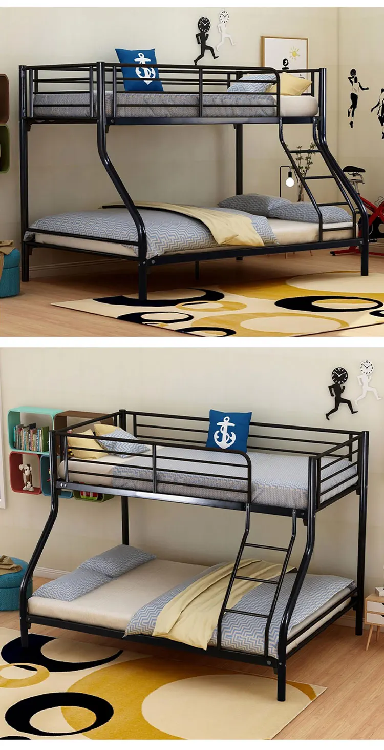 New Design Children Three Person Wrought Iron Metal Space Saving Bunk Bed