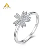 High Quality Flower Style 925 Sterling Silver Fashion Rings Charm Design Gift For Girl Women