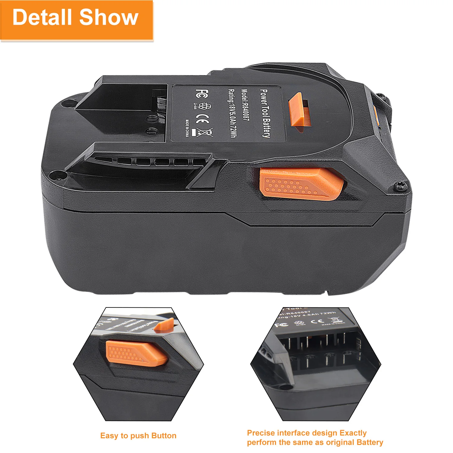 FERRYBOAT 18V 4.0Ah Replacement Battery For Ridgid Power Tools - 2 Pack Set